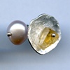 Topaz, Silver, Pearl Cuff Links