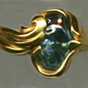 Baroque Blue Zircon 
24kt. Gold