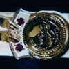 Sterling Silver Bracelet 
Made from Uncle's Tie Clip 
Diamonds and 18kt. Gold Added