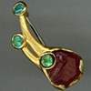 Natural Raspberry Beryl Crystal 
Paraiba Tourmaline 
24kt. Gold 
