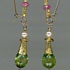 Peridot
Mysore Ruby 
Freshwater Pearls
24kt. Gold