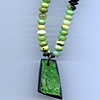Chrysophrase, Silver, and Garnet Necklace
