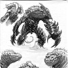 Lizard Monster Concept sketches B