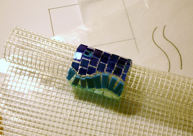 Working with Fiberglass Mosaic Mesh - 8