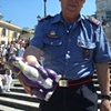 Rabbit just loves men in uniform.