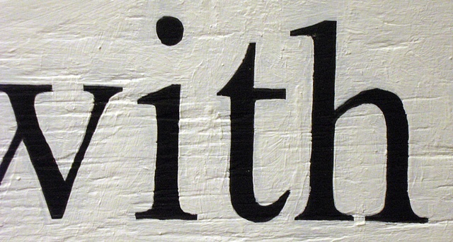 This text is painted with white paint.
(detail)