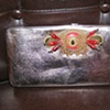 Antique Red Broach Flat Wallet