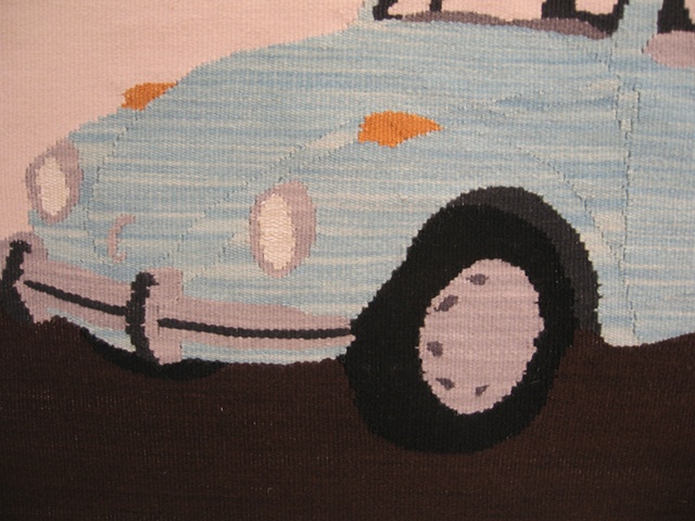 1970 blue V.W. Bug (detail)