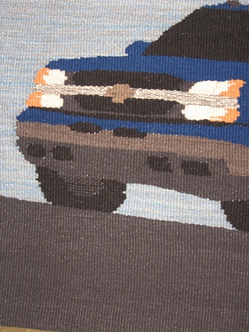 2005 blue Chevy Silverado (detail)