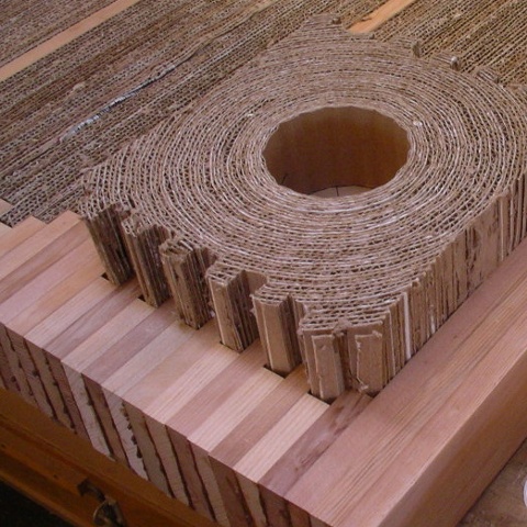 gluing cardboard table insert