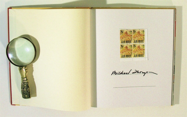 *Limited Hardcover Edition*, collectors copy with artist's signature, and a block of four (4) uncirculated stamps, shipping and handling included...