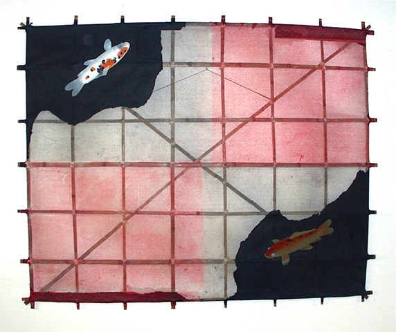 Koi Pond, Fish, Abstract Art