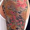 Foo dog & Peony half sleeve