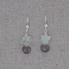Smokey Quartz, Fluorite & Sterling Silver Earrings