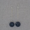 Onyx & Sterling Silver Chain Earrings