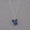 Black Agate, Amethyst & Moonstone Cluster on Sterling Silver Chain