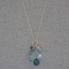 Green Amethyst, Aquamarine, Moss Agate, Fluorite, Spinel & Quartz Cluster Necklace on Gold-Filled Chain