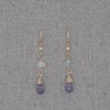 Chinese Pressed Glass & Fluorite Gold-Filled Wire Earrings