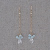 Chinese Pressed Glass & Amazonite Gold-Filled Chain Earrings
