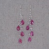 Chinese Pressed Glass & Sterling Silver Chain Earrings