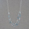 Aquamarine & Sterling Silver Double Layer Necklace