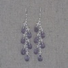 Chinese Pressed Glass & Sterling Silver Chain Earrings