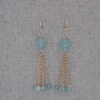 Green Fluorite & New Jade Gold-Filled Chain Dangle Earrings