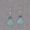 Chinese Pressed Glass & Fluorite Sterling Silver Wire Earrings