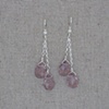 Chinese Pressed Glass & Sterling Silver Chain Earrings