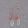 Green Garnet, Carneilan & Gold-Filled Chain Earrings