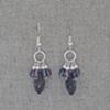 Smokey Quartz & Glass Bead Sterling Silver Earrings