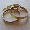 Hammered Brass Bangle Bracelets - set of 3