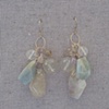 Aquamarine, Citrine & Gold-Filled Cluster Earrings