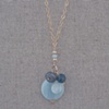Amazonite, Moss Agate, Labradorite & Aquamarine Cluster on Gold-Filled Chain