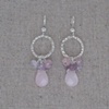 Rose Quartz, Spinel & Sterling Silver Small Hoop Earrings