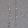 Champagne Quartz & Swarovski Crystal Gold-Filled Chain Earrings
