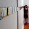 Me at collage installation at Bihl Haus
