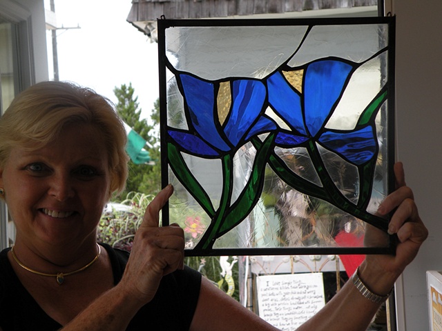 Stained Glass Glass- Flowers 2009