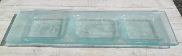 *Glacier* Recycled Glass Tray - Grande 3 Condiment Tray