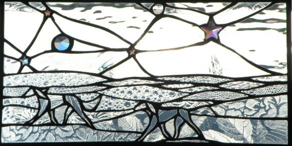 stained glass custom, salukis, swarovski crystals