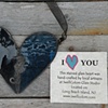 Stained Glass Heart - Brass Seahorse adornment