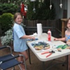 Cammy and Jackie Creating on the Patio