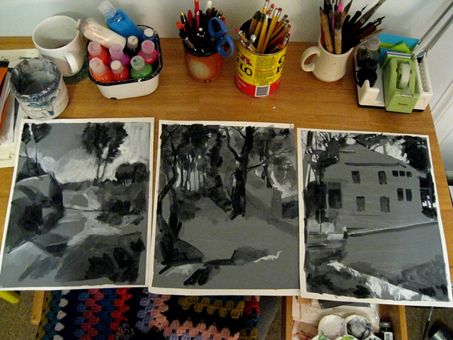 in progress gouache