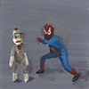 spiderman vs. sockmonkey