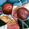 Red Apples on Crazy Quilt