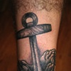 torys anchor tattoo on leg