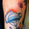 billy's parachuting tea bag tattoo by sanchez