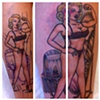 added background to this marylin pin up tattoo by sanchez