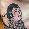chris's tattooed lady with heart and flowers tattoo on ribs, cant wait to finish the colour