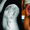 natalie's relined and coloured rose tattoo